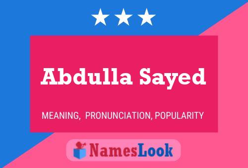 Abdulla Sayed Namensposter