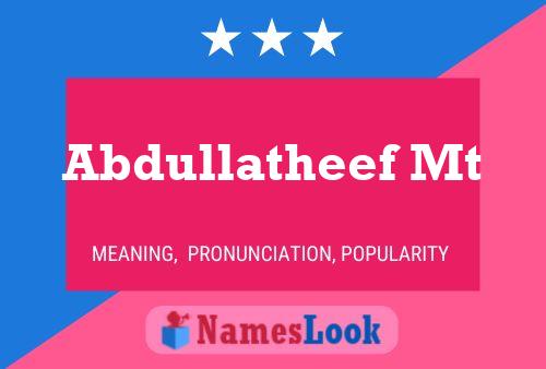 Abdullatheef Mt Namensposter