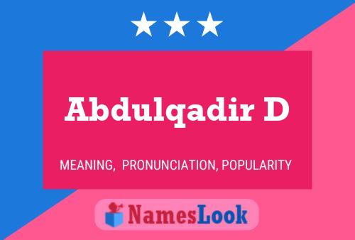 Abdulqadir D Namensposter