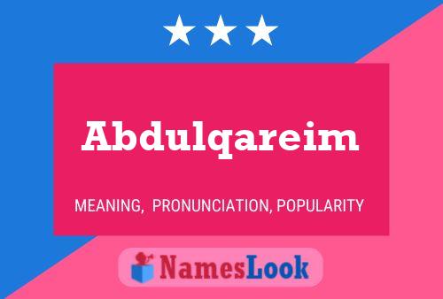 Abdulqareim Namensposter