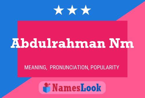 Abdulrahman Nm Namensposter