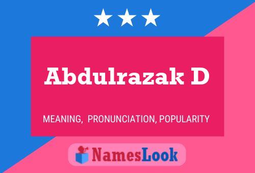 Abdulrazak D Namensposter