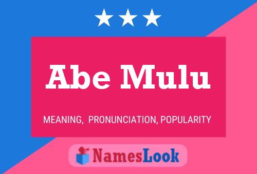 Abe Mulu Namensposter