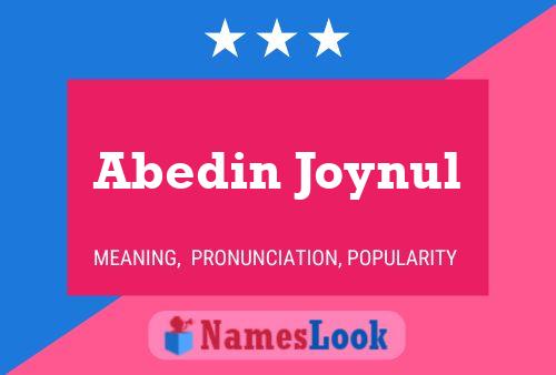 Abedin Joynul Namensposter