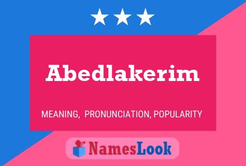 Abedlakerim Namensposter