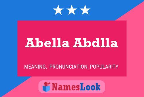 Abella Abdlla Namensposter