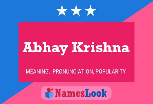 Abhay Krishna Namensposter