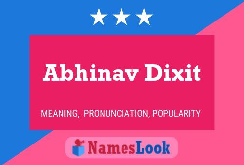 Abhinav Dixit Namensposter