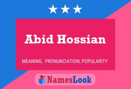 Abid Hossian Namensposter