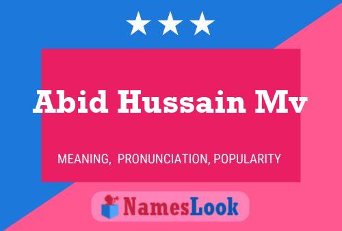 Abid Hussain Mv Namensposter