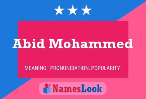 Abid Mohammed Namensposter