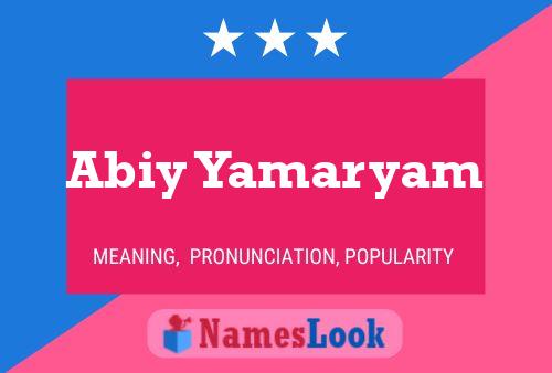 Abiy Yamaryam Namensposter