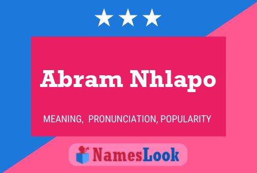 Abram Nhlapo Namensposter