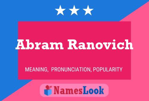 Abram Ranovich Namensposter