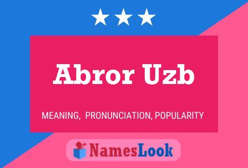 Abror Uzb Namensposter