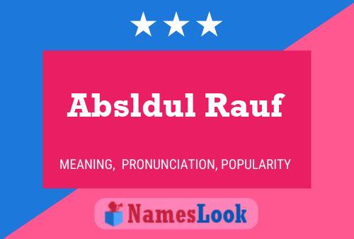 Absldul Rauf Namensposter