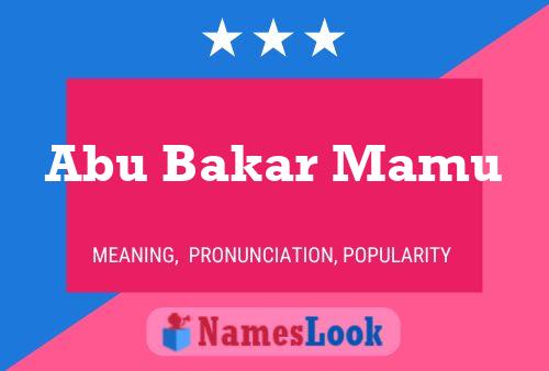 Abu Bakar Mamu Namensposter