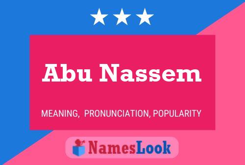 Abu Nassem Namensposter