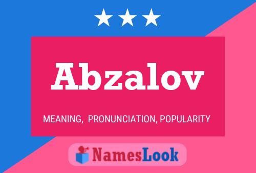 Abzalov Namensposter