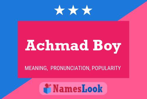 Achmad Boy Namensposter