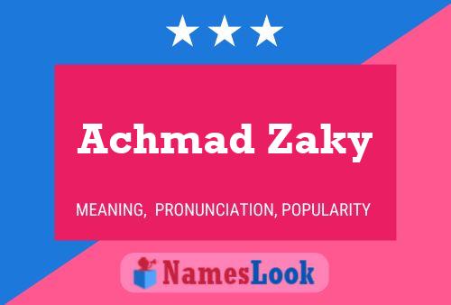 Achmad Zaky Namensposter