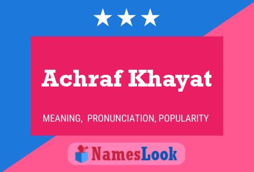 Achraf Khayat Namensposter