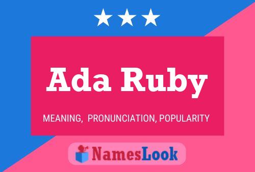 Ada Ruby Namensposter