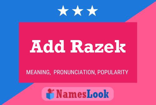 Add Razek Namensposter