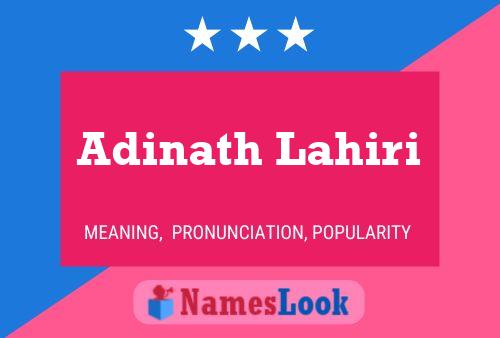 Adinath Lahiri Namensposter