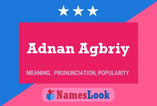 Adnan Agbriy Namensposter