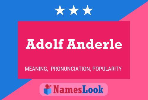 Adolf Anderle Namensposter