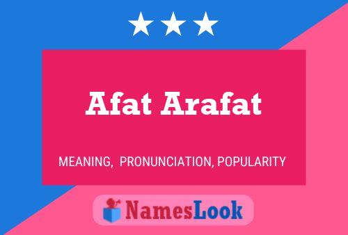 Afat Arafat Namensposter