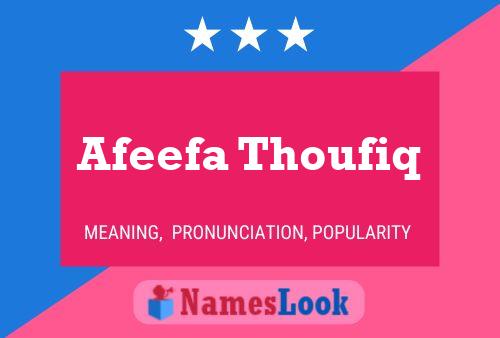 Afeefa Thoufiq Namensposter