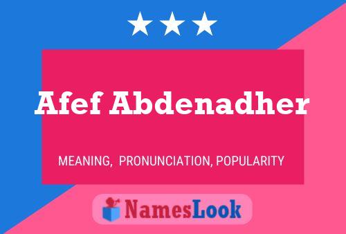 Afef Abdenadher Namensposter