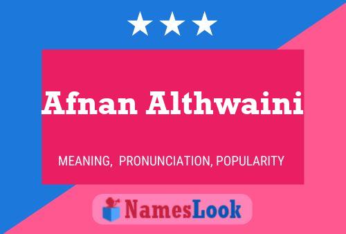 Afnan Althwaini Namensposter