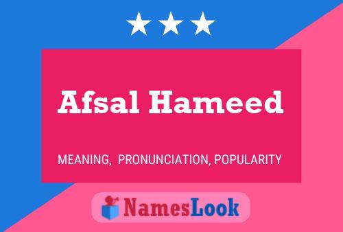 Afsal Hameed Namensposter