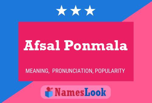 Afsal Ponmala Namensposter