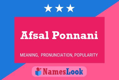 Afsal Ponnani Namensposter