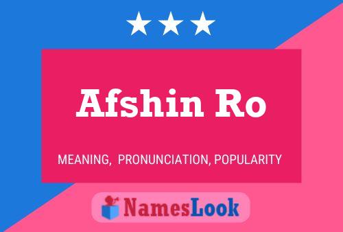 Afshin Ro Namensposter