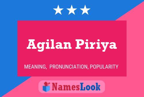 Agilan Piriya Namensposter