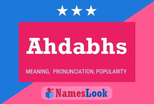 Ahdabhs Namensposter