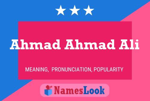 Ahmad Ahmad Ali Namensposter