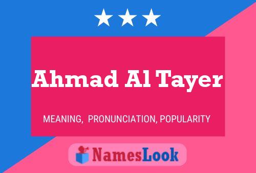 Ahmad Al Tayer Namensposter