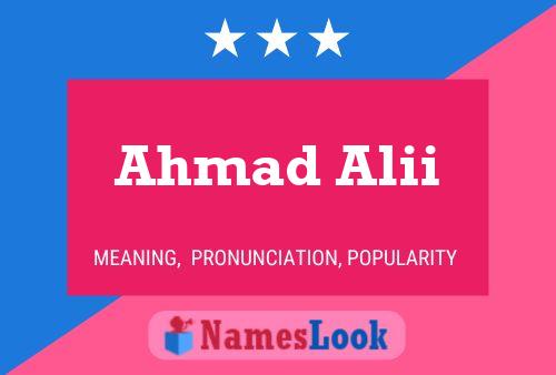 Ahmad Alii Namensposter