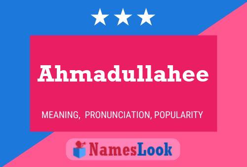 Ahmadullahee Namensposter