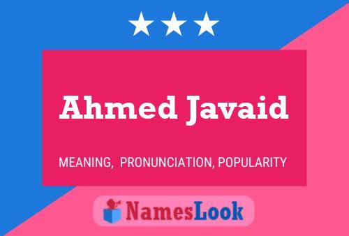 Ahmed Javaid Namensposter