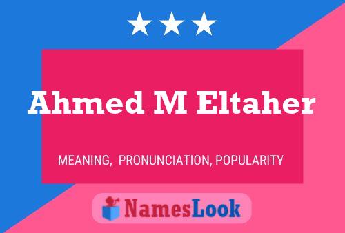 Ahmed M Eltaher Namensposter