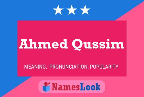 Ahmed Qussim Namensposter