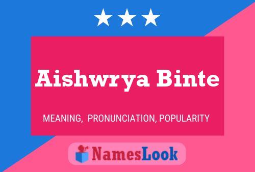 Aishwrya Binte Namensposter