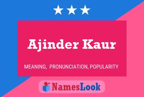 Ajinder Kaur Namensposter